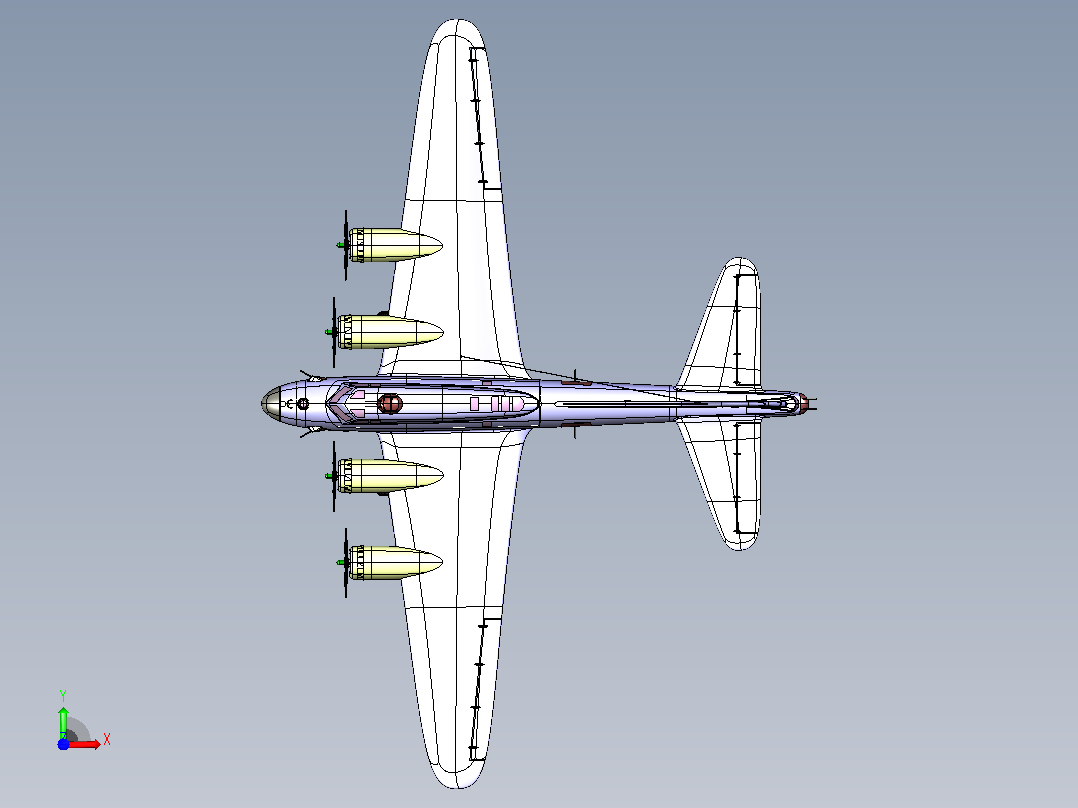 B-17同温层堡垒远程轰炸机前视图