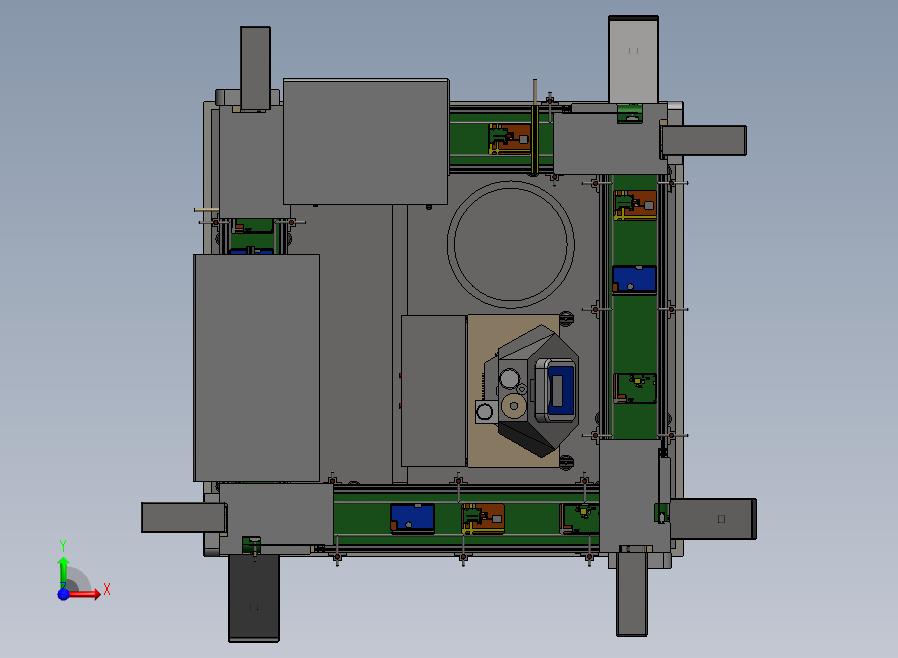 电子制造热熔点胶焊接自动生产线前视图