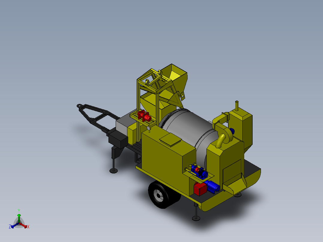 可移动小型沥青制造机正等轴测图