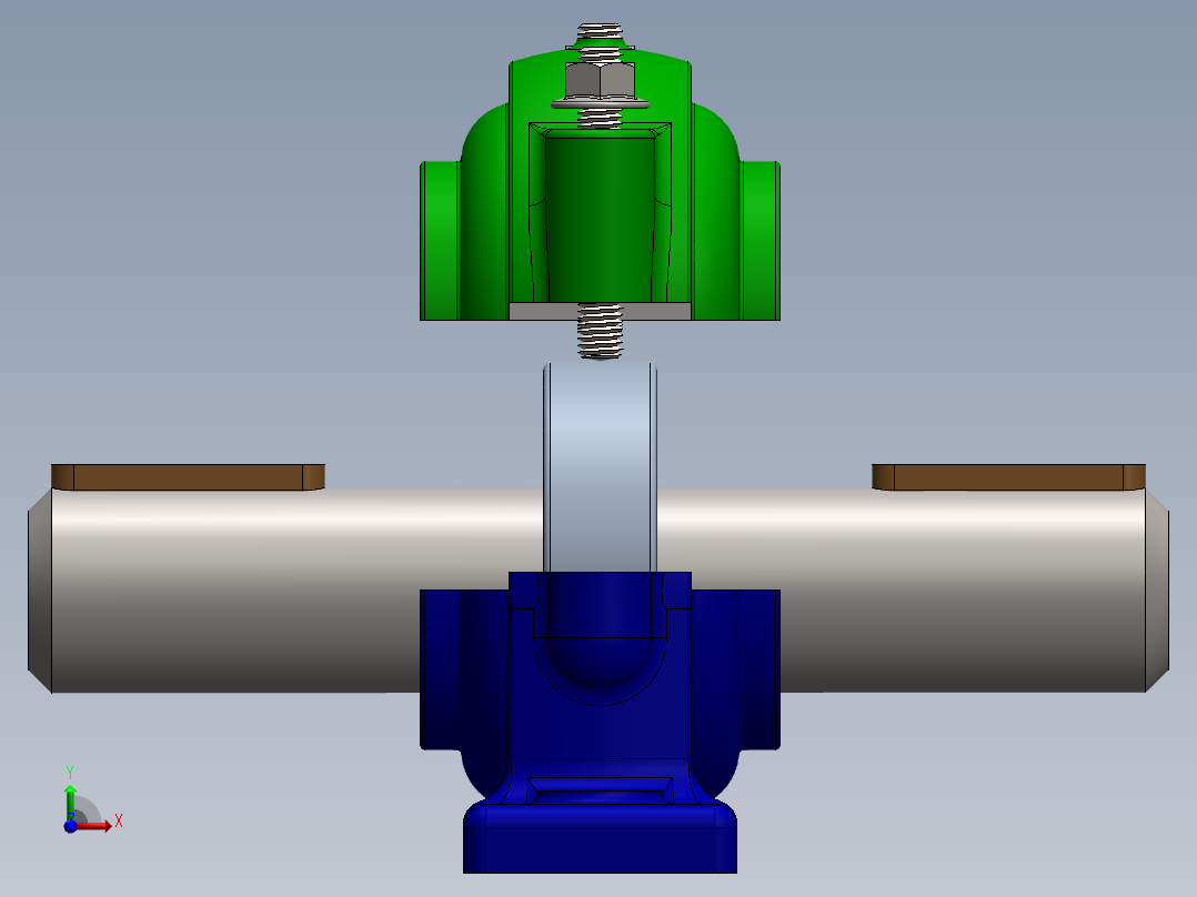 Cojinetes滚珠轴承与轴承座3D数模图纸 Solidworks设计前视图