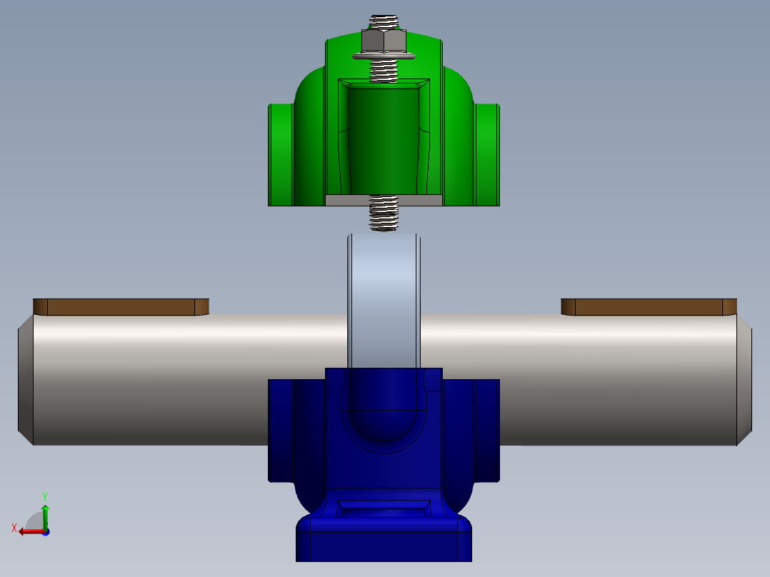 Cojinetes滚珠轴承与轴承座3D数模图纸 Solidworks设计后视图