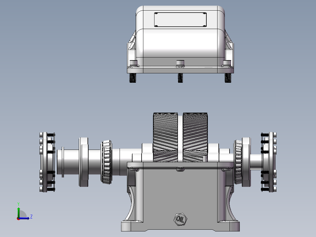 V带二级展开式圆柱齿轮减速器左视图