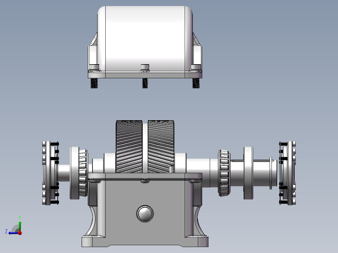 V带二级展开式圆柱齿轮减速器右视图