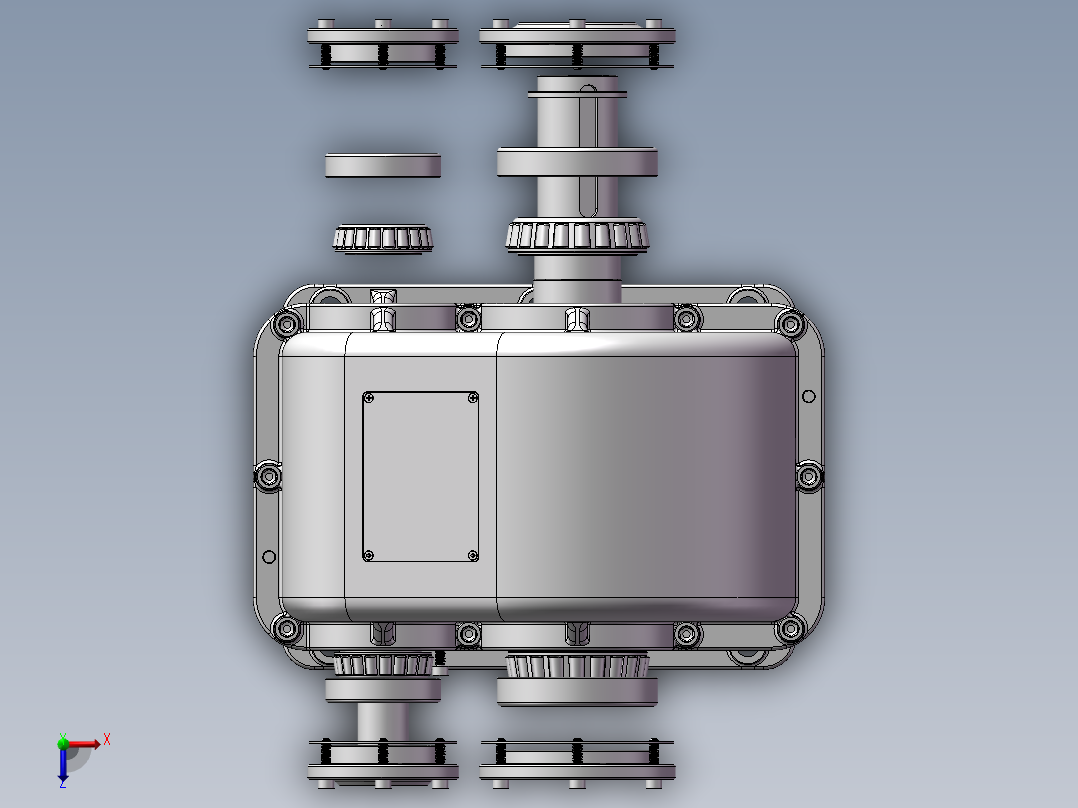 V带二级展开式圆柱齿轮减速器俯视图
