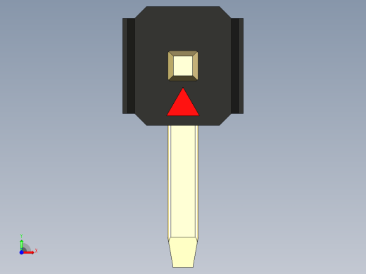 彩色公排针 100mil 2.54mm 系列-DS1022_black_1x01p_100mil_TypeD_rev1.0前视缩略图