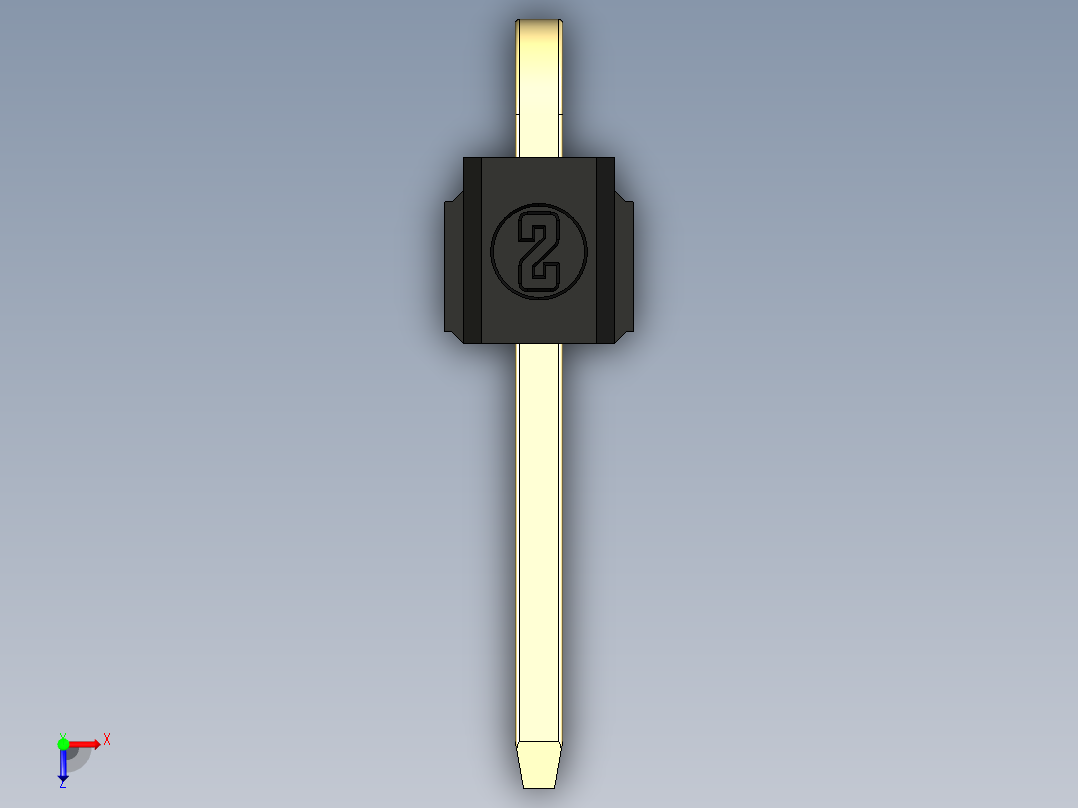 彩色公排针 100mil 2.54mm 系列-DS1022_black_1x01p_100mil_TypeD_rev1.0俯视图