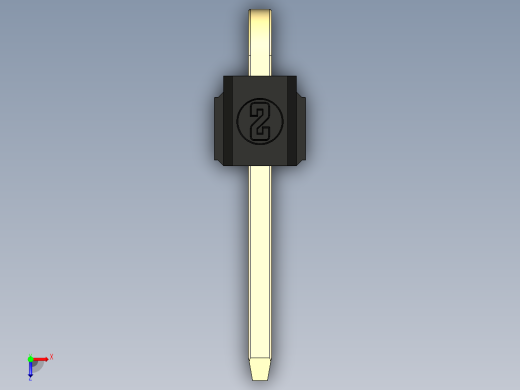 彩色公排针 100mil 2.54mm 系列-DS1022_black_1x01p_100mil_TypeD_rev1.0俯视缩略图