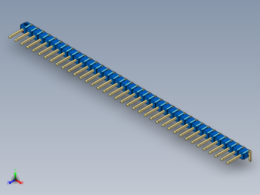 彩色公排针 100mil 2.54mm 系列-DS1022_blue_1x38p_100mil_TypeD_rev1.0正等轴测缩略图