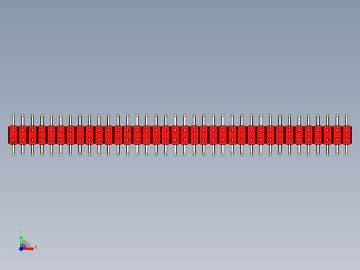 彩色公排针 100mil 2.54mm 系列-DS1022_red_72p_100mil_TypeSMT_rev1.0前视缩略图
