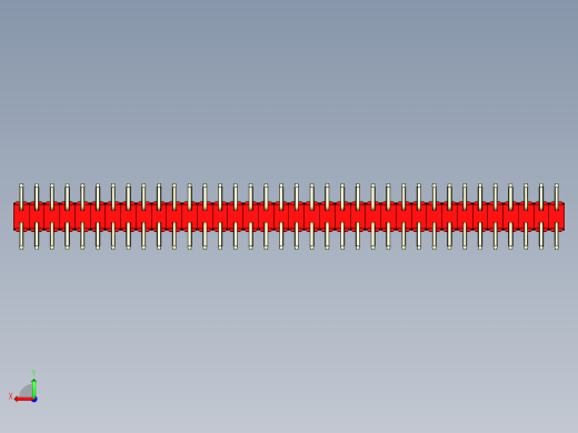彩色公排针 100mil 2.54mm 系列-DS1022_red_72p_100mil_TypeSMT_rev1.0后视缩略图