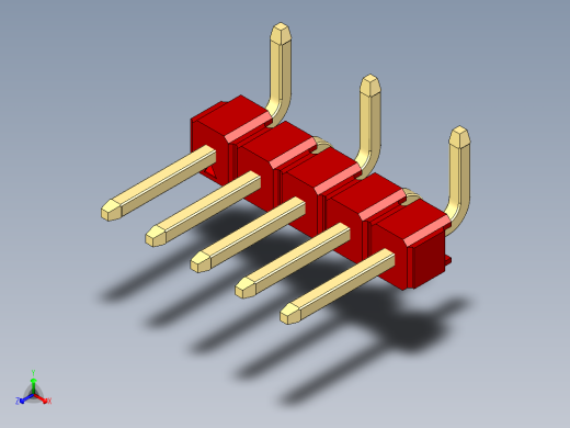 彩色公排针 100mil 2.54mm 系列-DS1022_red_05p_100mil_Type_SMT_R1_rev1.0