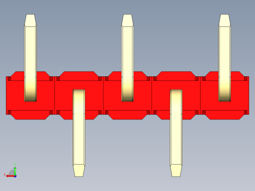 彩色公排针 100mil 2.54mm 系列-DS1022_red_05p_100mil_Type_SMT_R1_rev1.0后视缩略图