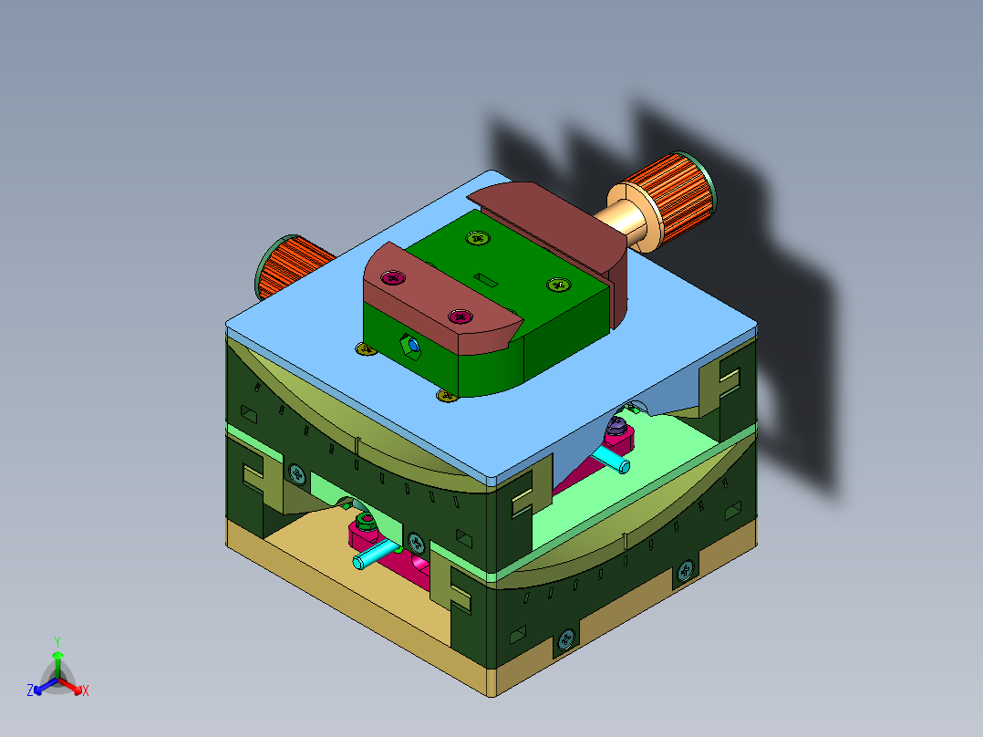手拧涡轮双向旋转台主视图