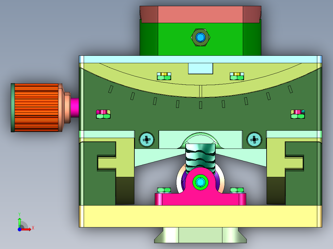 手拧涡轮双向旋转台前视图