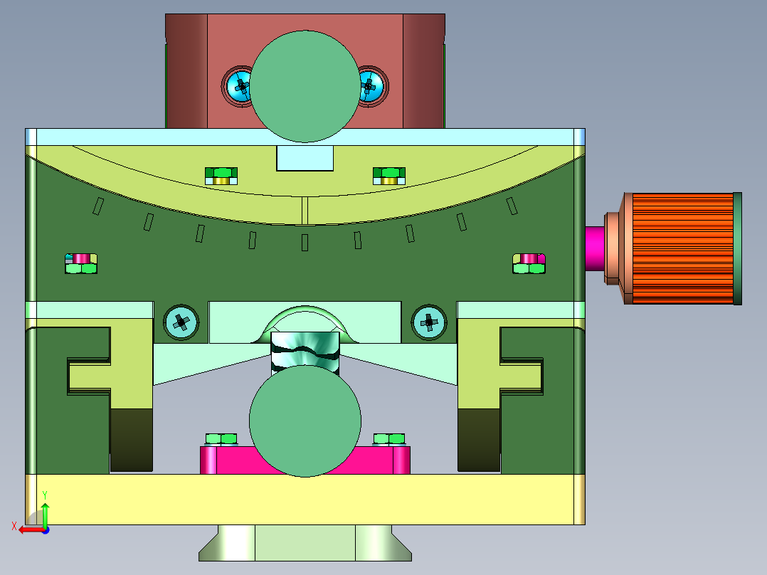 手拧涡轮双向旋转台后视图