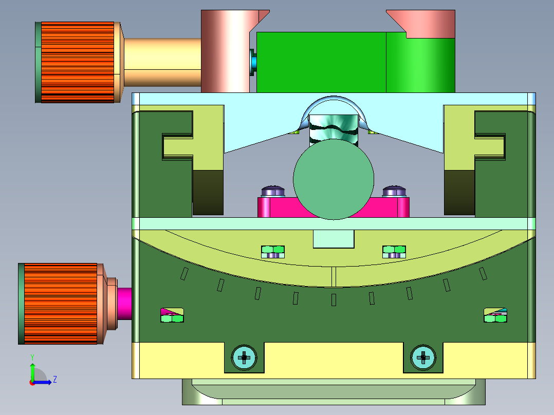 手拧涡轮双向旋转台左视图