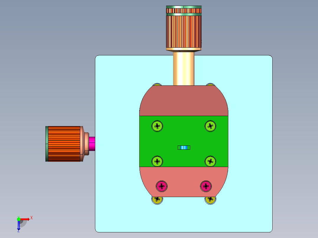 手拧涡轮双向旋转台俯视图