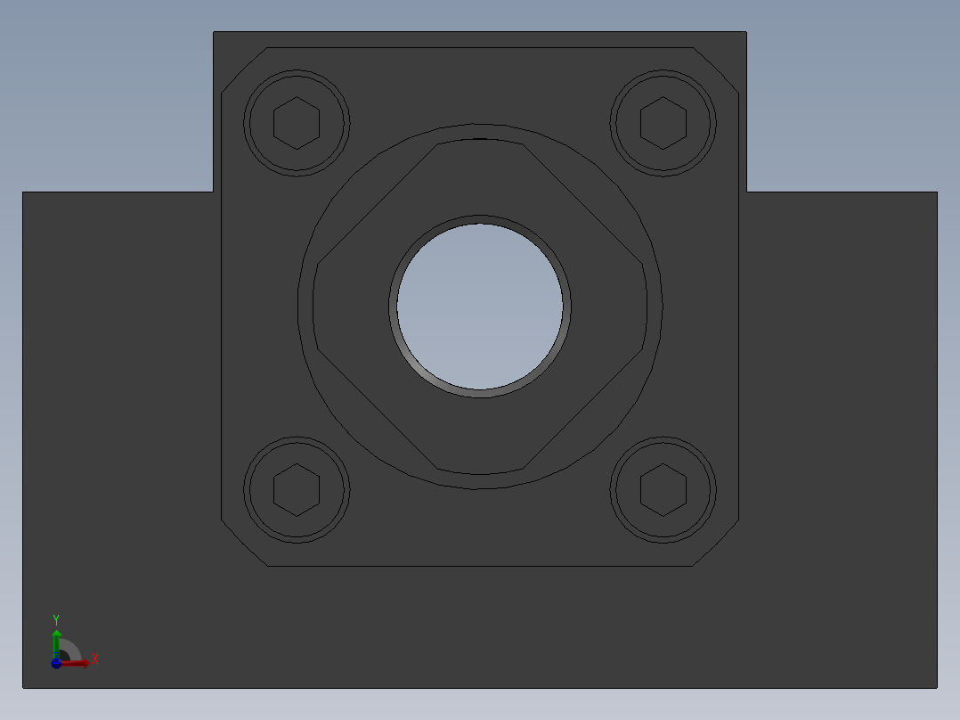 丝杆轴承座C-TBK12前视图