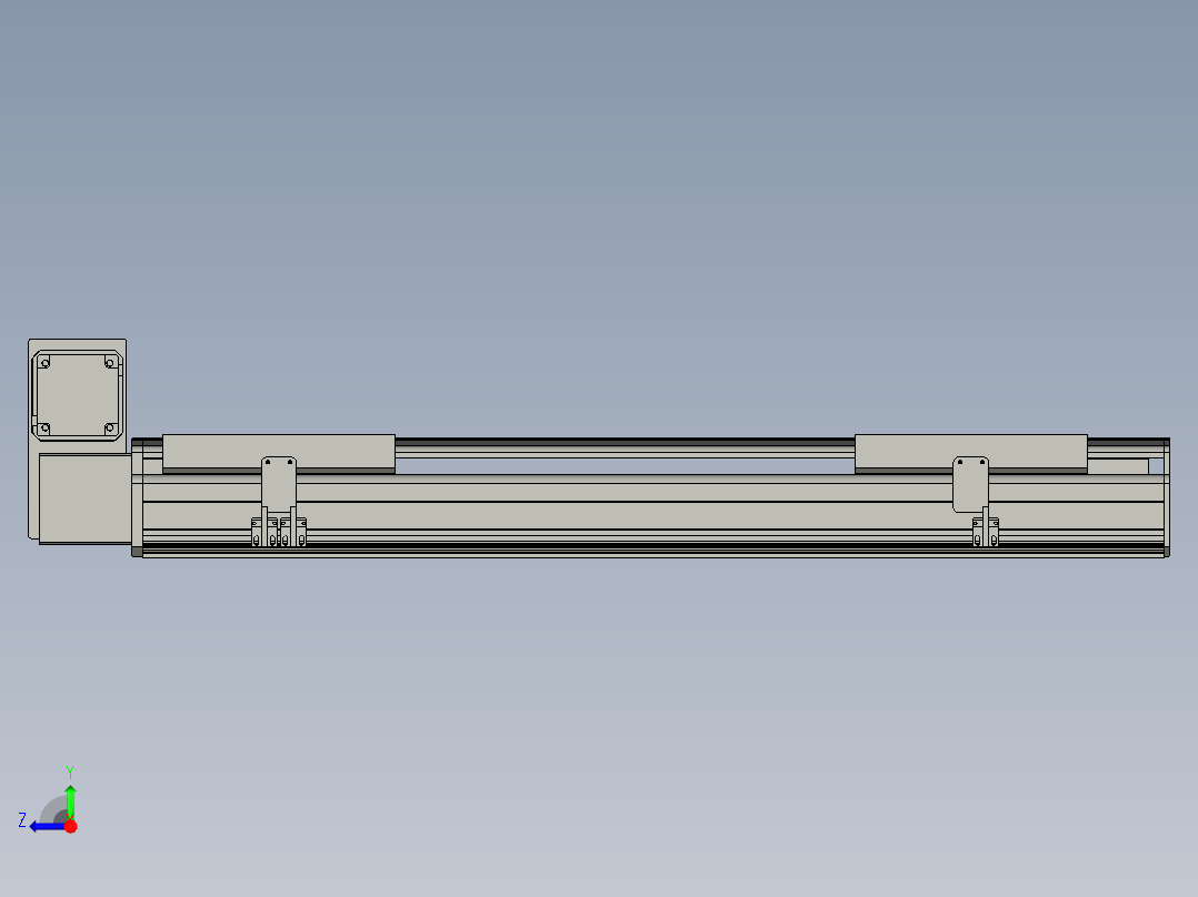 直线模组LHB21-L40-S650-LU设计图纸右视图