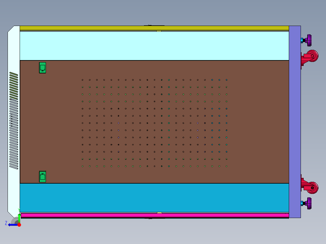 弱电交换机网络监控机柜右视图