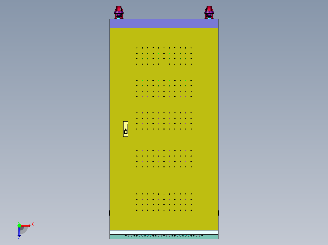 弱电交换机网络监控机柜俯视图