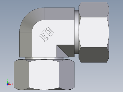 卡套式工业通用硬管接头EO_Swivel_nut_elbow_EW30ZS71前视缩略图