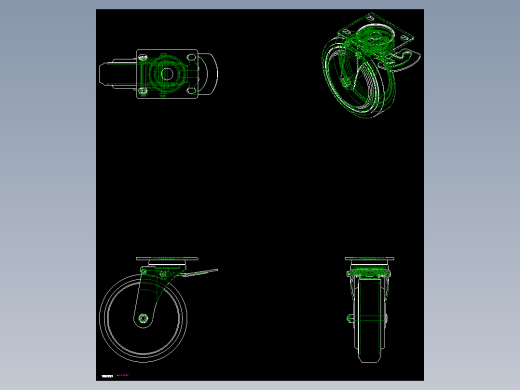 重荷重腳輪(4000N)5574-2D多系列多零件图纸模型