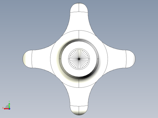星型把手(鋁合金)2463-3D多系列多零件图纸模型后视缩略图