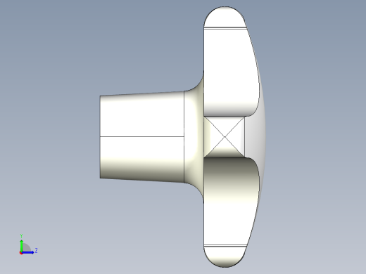星型把手(鋁合金)2463-3D多系列多零件图纸模型左视缩略图
