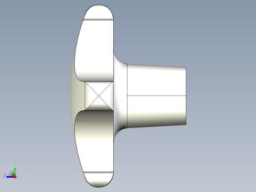 星型把手(鋁合金)2463-3D多系列多零件图纸模型右视缩略图