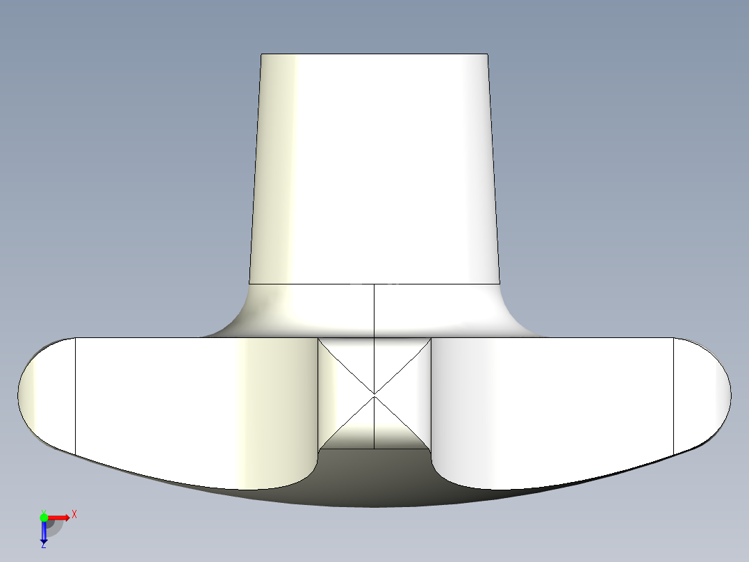星型把手(鋁合金)2463-3D多系列多零件图纸模型俯视图