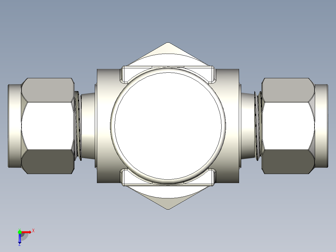 不锈钢严酷应用活接头阀盖针阀，GB系列，调节杆俯视图