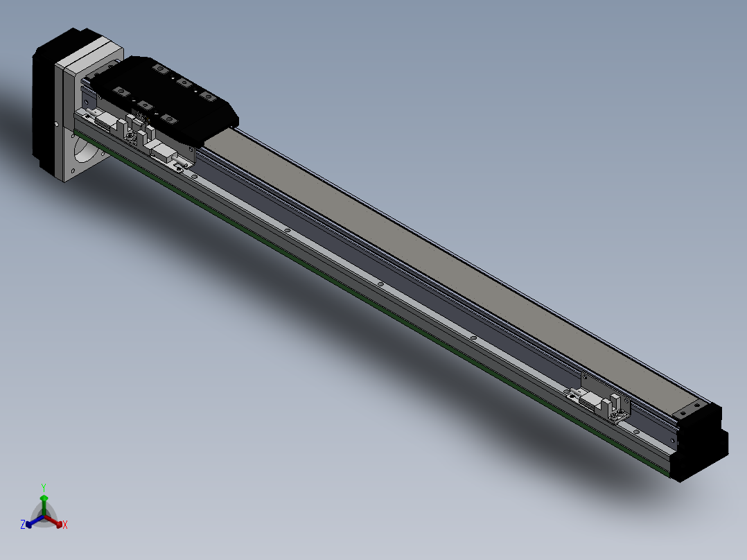 电动滑台模组SDH50下连模组（配台达电机）正等轴测图