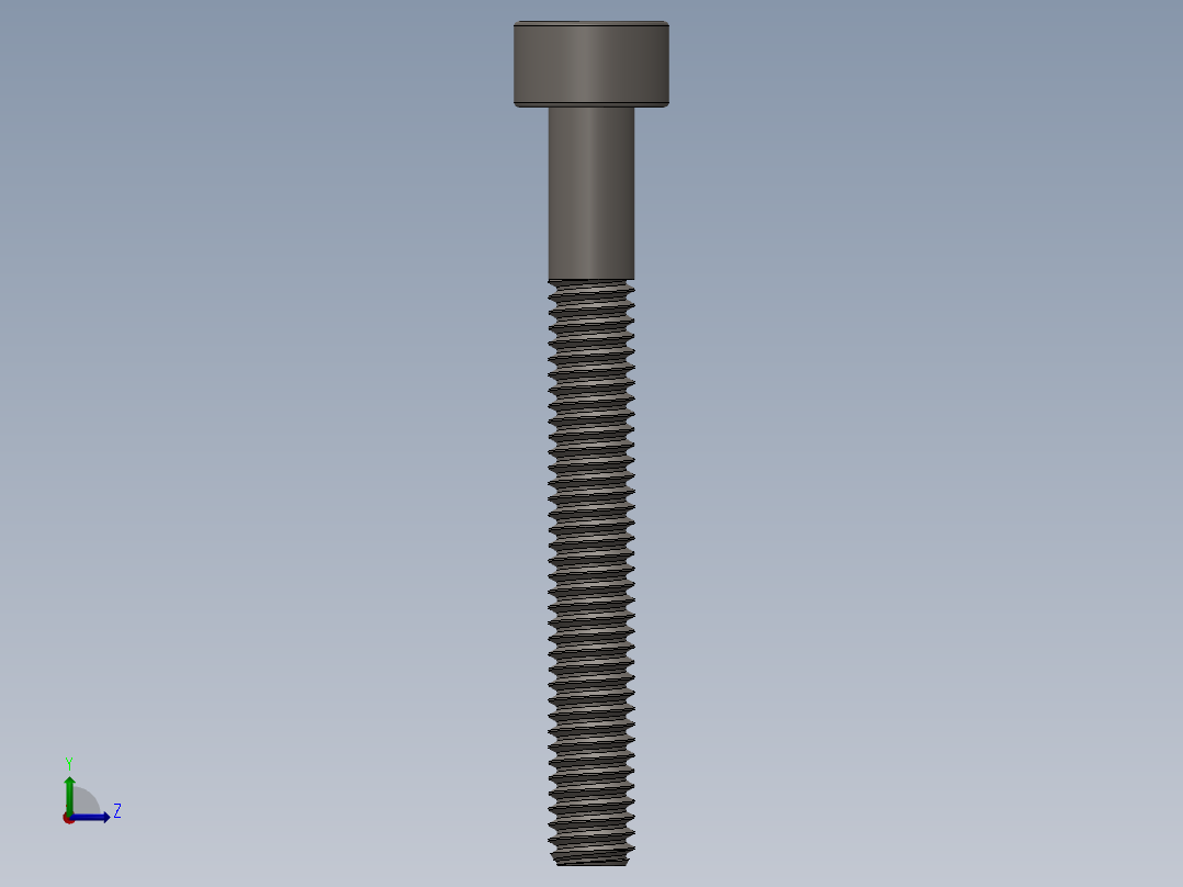 Screw_DIN_912_M2.5x22_A2.SLDPRT公制内六角螺钉左视图
