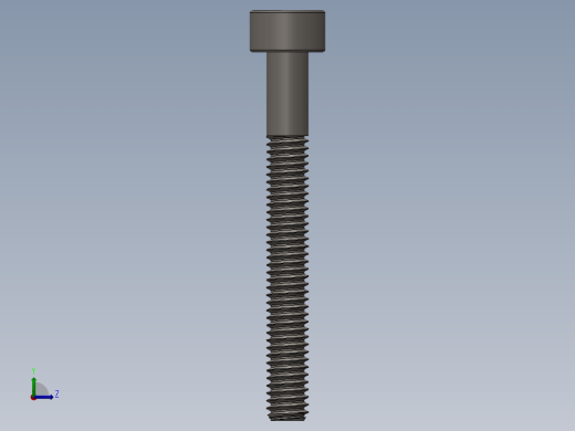 Screw_DIN_912_M2.5x22_A2.SLDPRT公制内六角螺钉左视缩略图