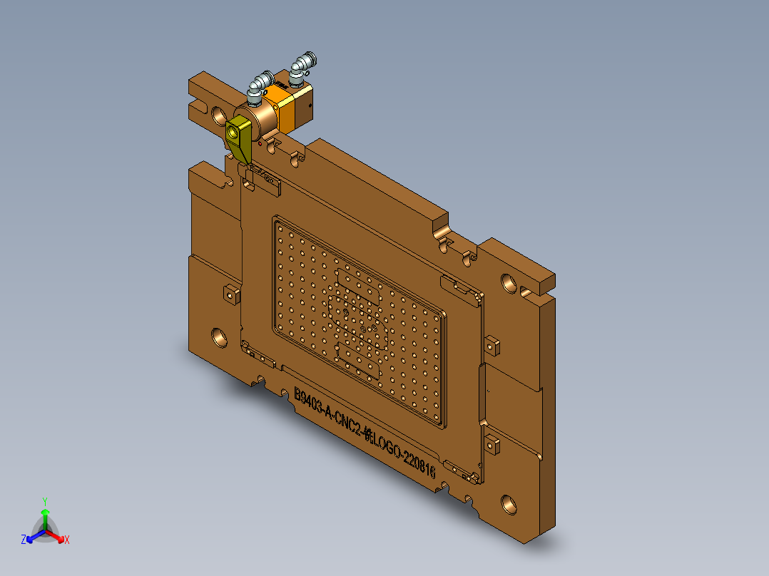 B9403-A-CNC2笔记本CNC工装夹具三维模型加气缸位-220924主视图