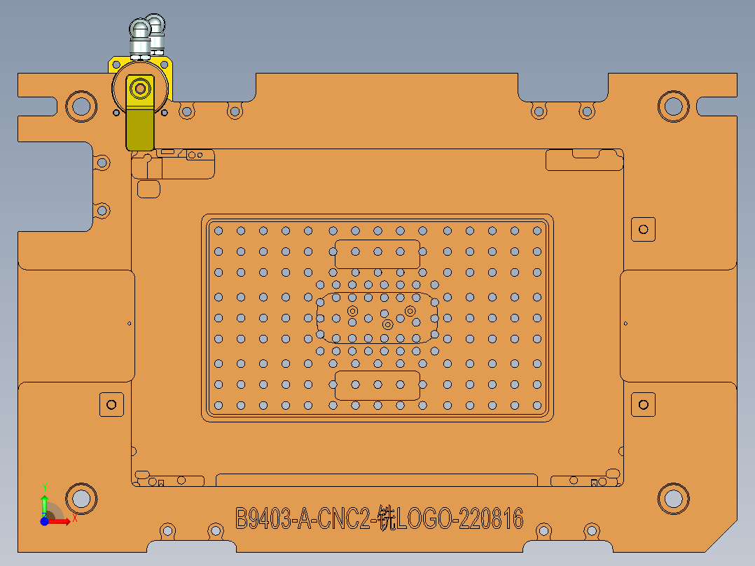 B9403-A-CNC2笔记本CNC工装夹具三维模型加气缸位-220924前视图