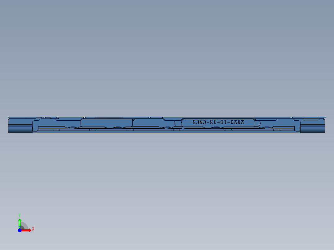 长条金属转轴落料程序模型前视图