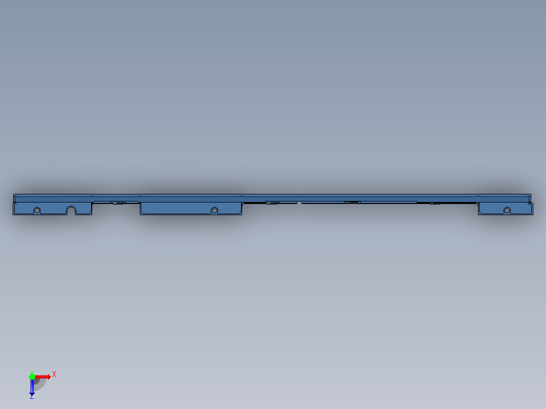 长条金属转轴落料程序模型俯视图