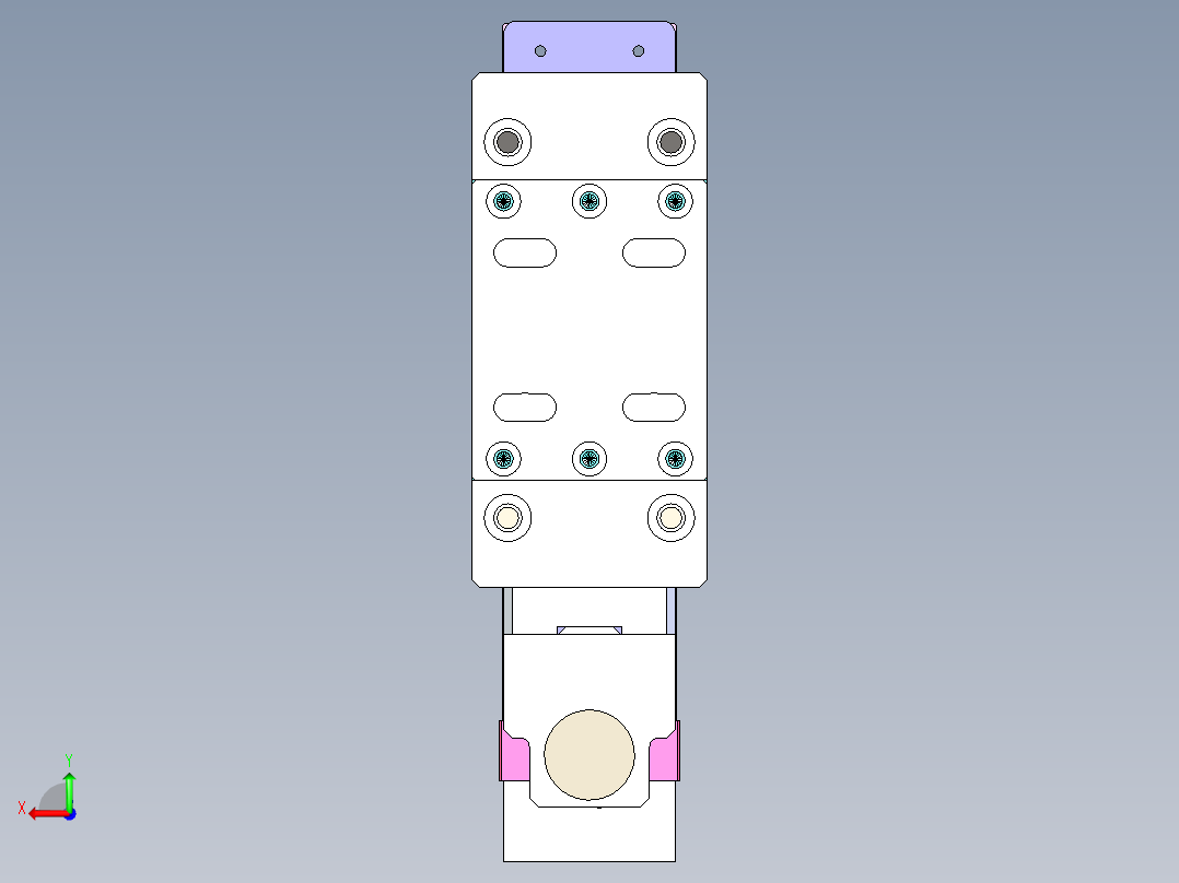 油嘴的分料气缸机构后视图