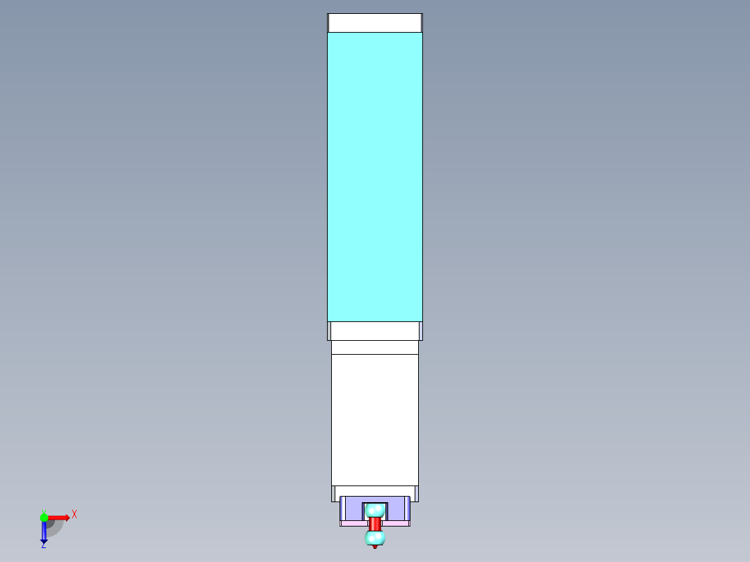 油嘴的分料气缸机构俯视图