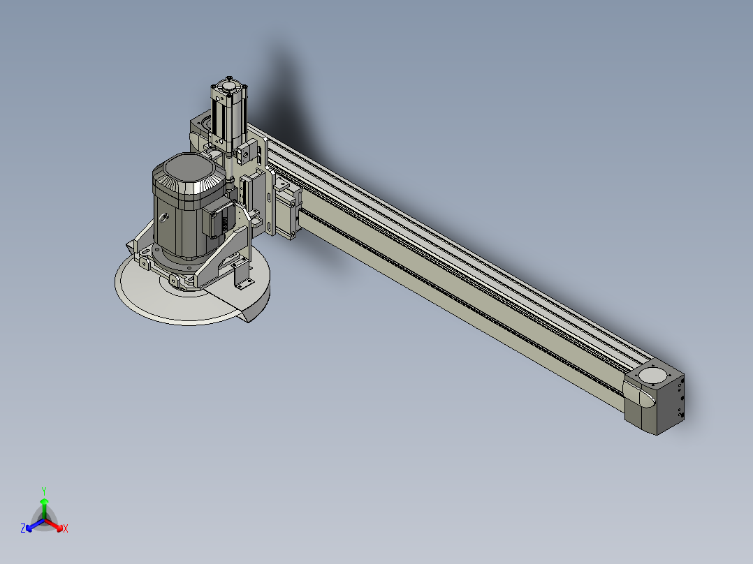 圆盘裁刀机构正等轴测图