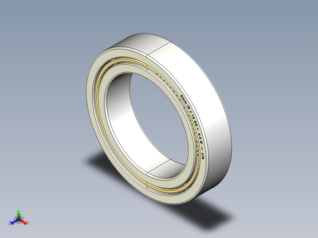 完整的公制600微型系列，开放式轴承库SolidWorks和Step模型