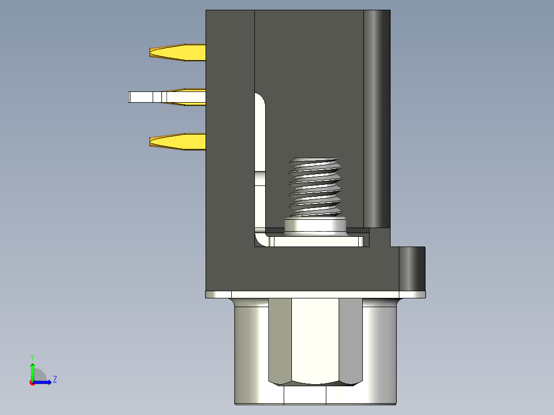DSUB HD 15 针连接器左视图