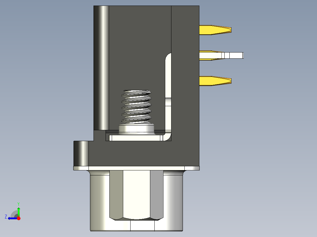 DSUB HD 15 针连接器右视图