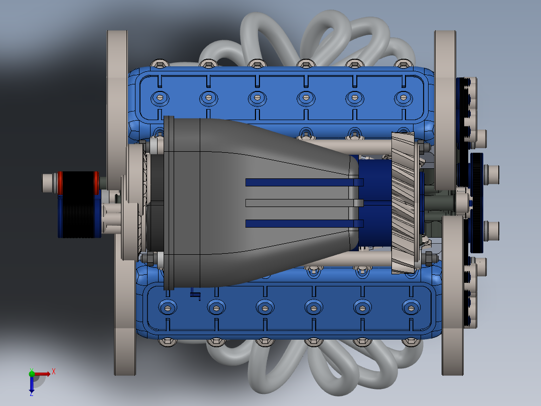 十二缸内燃机（V12发动机）俯视图