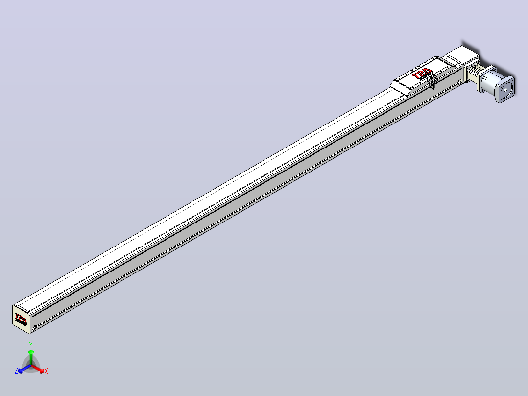 伺服电机集成皮带传动直线执行器TPA-OCB-100-192-L2050-DL-J90-N3主视图