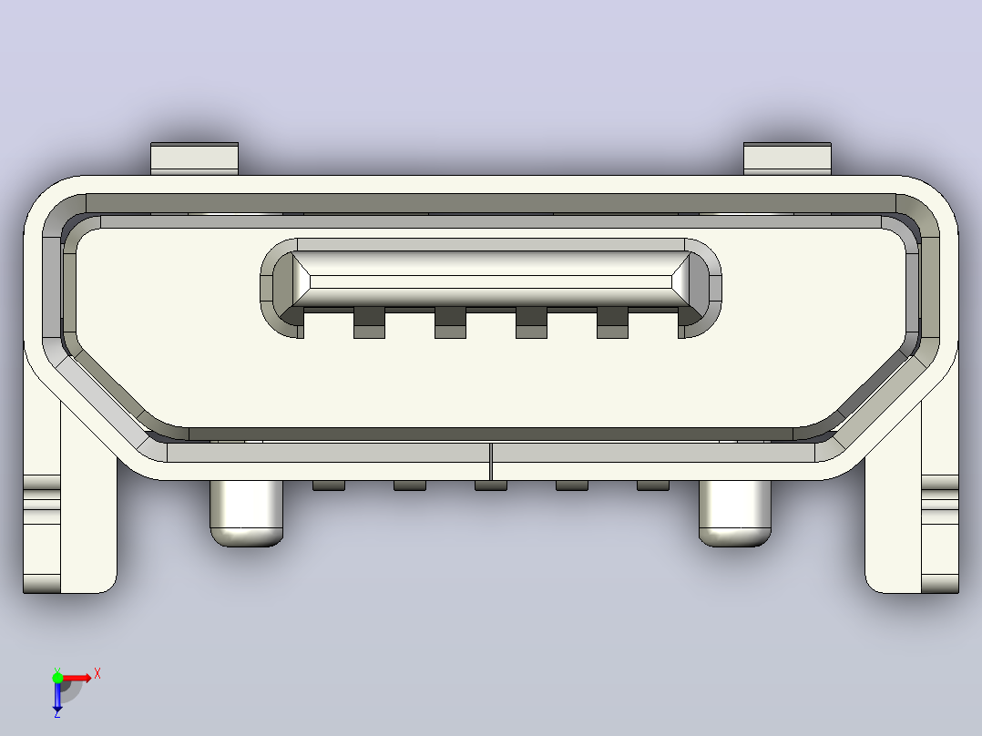 mini USB-母头俯视图