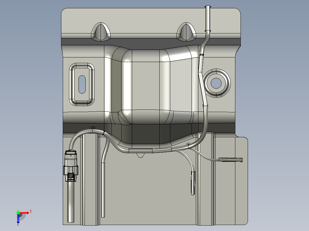 CATIA V5中白车身的汽车电气线束设计俯视图