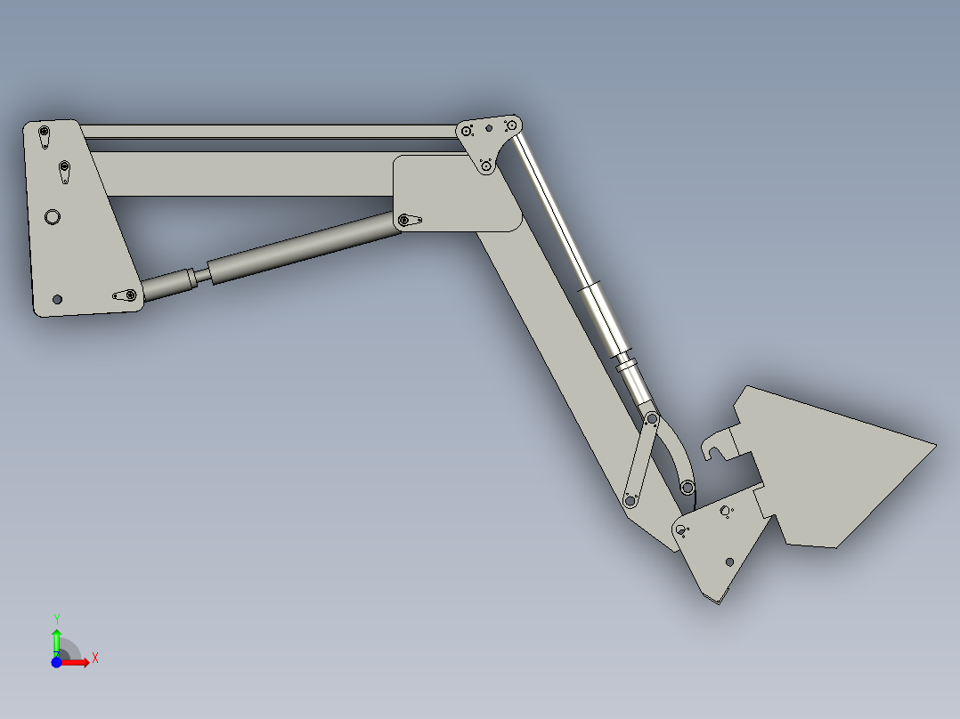 装载机工作机构的设计（cad+pro+说明书）前视图